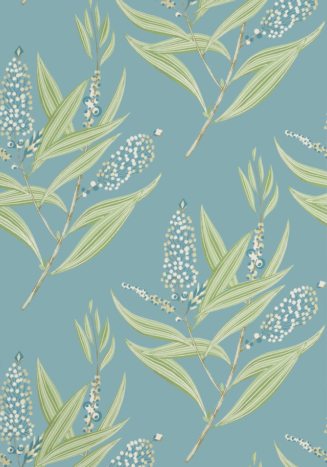 Anna French WINTER BUD Teal Wallpaper