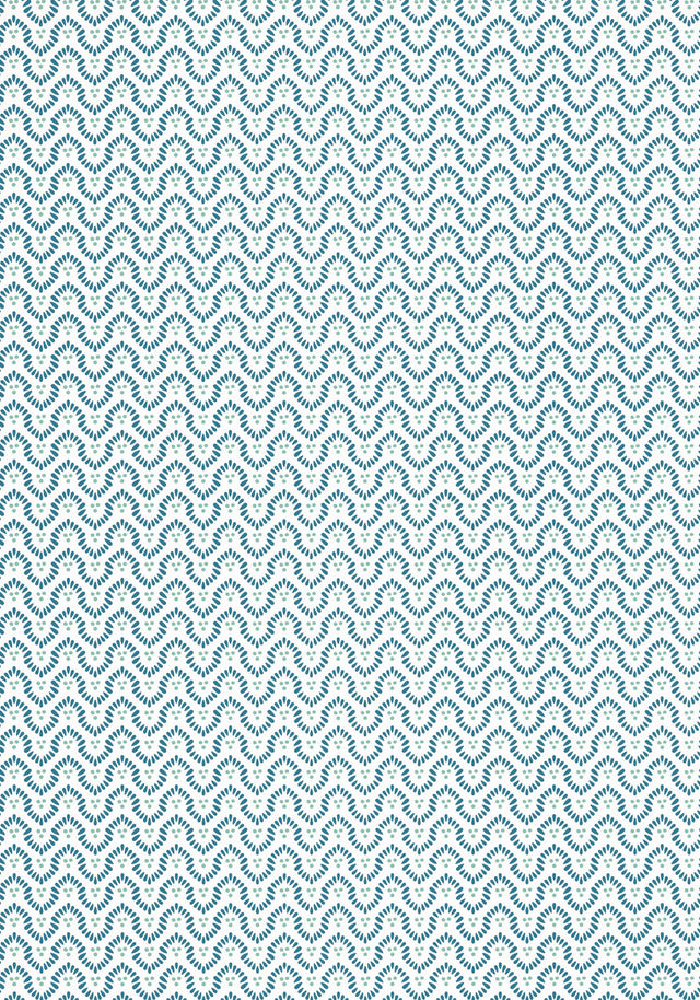 Anna French WYNFORD Navy on White Wallpaper