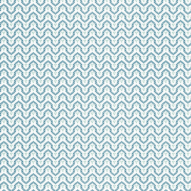 Anna French Wynford Navy On White Wallpaper