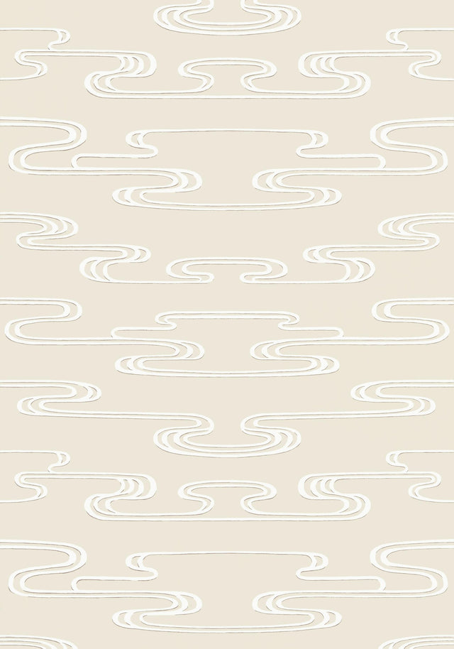 Anna French CLOUDWATER Beige Wallpaper