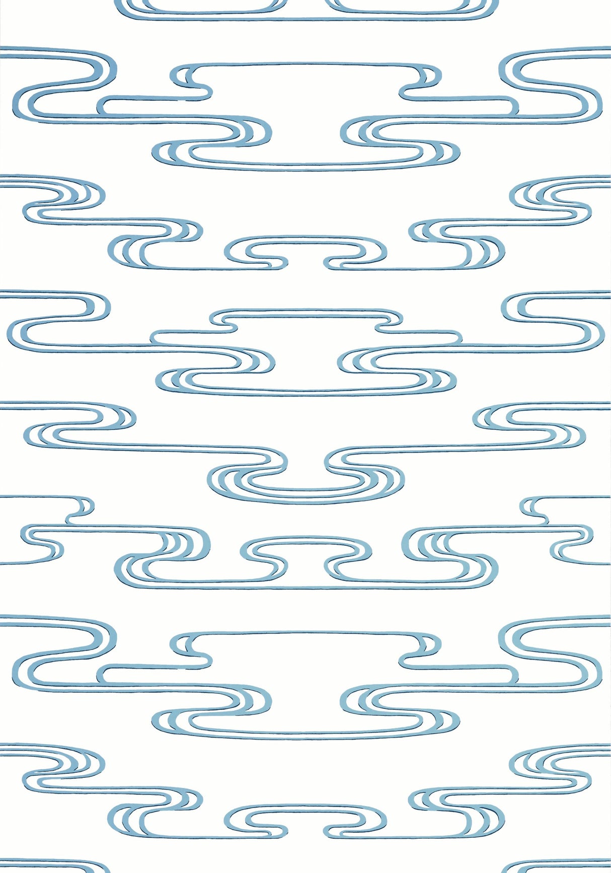 Anna French CLOUDWATER Blue Wallpaper