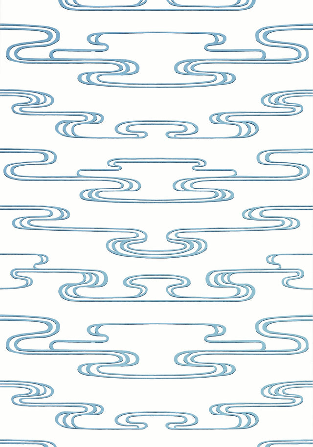 Anna French CLOUDWATER Blue Wallpaper