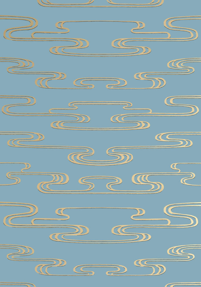 Anna French CLOUDWATER Metallic Gold on Mineral Wallpaper