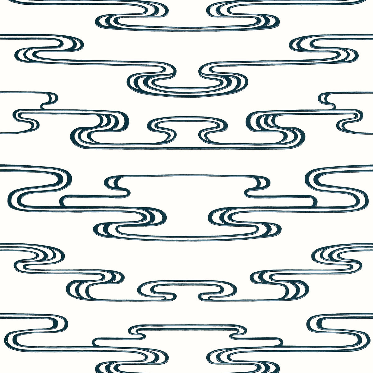 Anna French Cloudwater Black Wallpaper