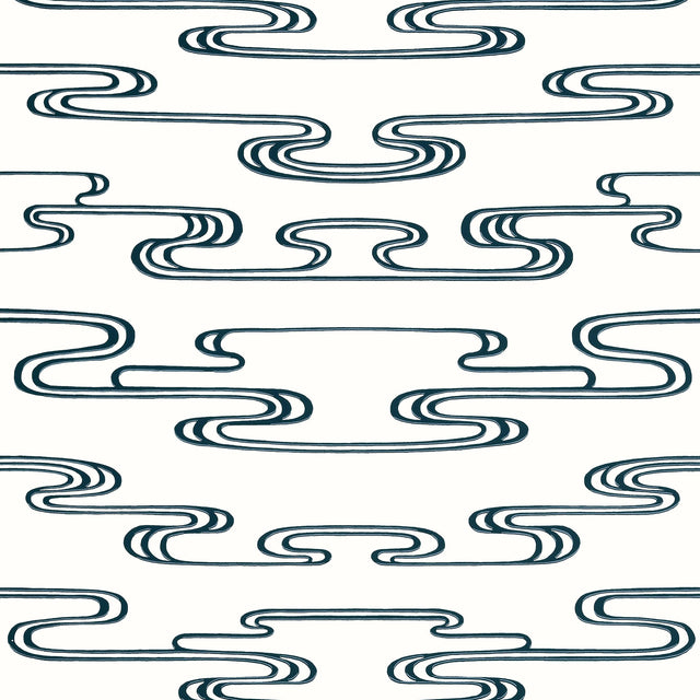 Anna French Cloudwater Black Wallpaper