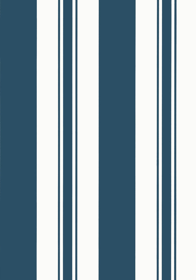 Anna French KESWICK STRIPE Navy Wallpaper