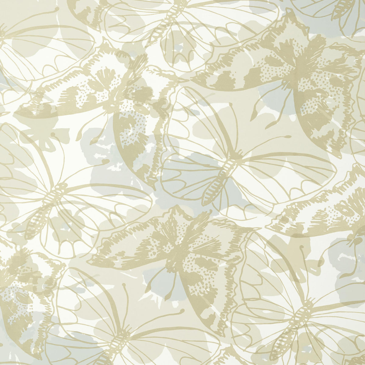 Anna French Paxton Metallic On Neutral Wallpaper