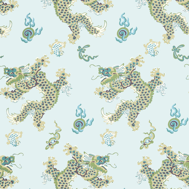 Anna French Dragon Dance Spa Blue Wallpaper