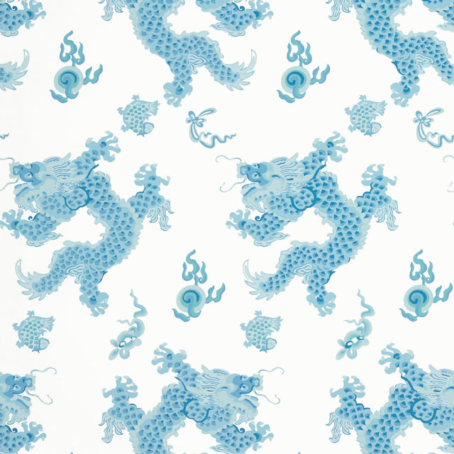 Anna French Dragon Dance Blue Wallpaper
