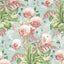 Anna French DAHLIA Coral on Robin's Egg Wallpaper