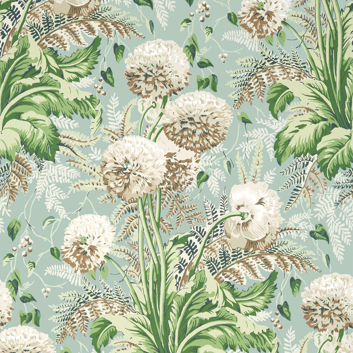 Anna French DAHLIA Neutral on Robin's Egg Wallpaper