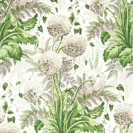 Anna French DAHLIA Spring on White Wallpaper