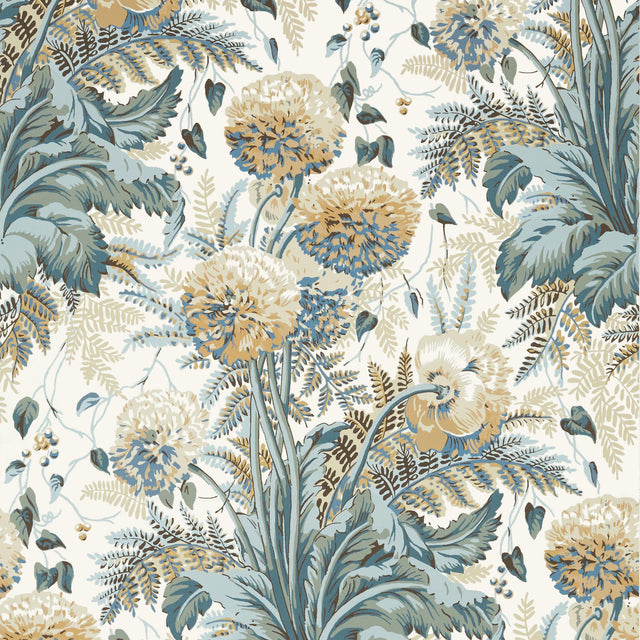 Anna French DAHLIA Soft Gold on Cream Wallpaper