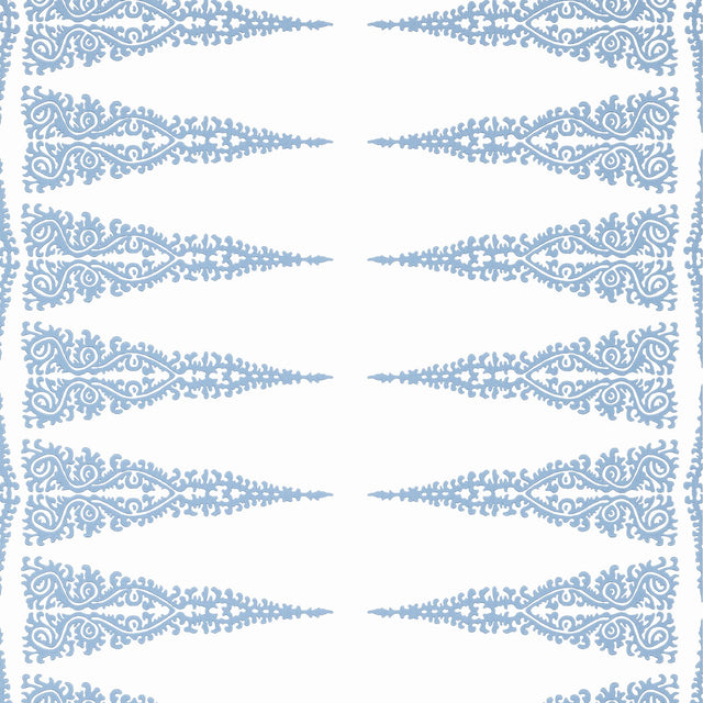Anna French Ellery Stripe Sky Blue On White Wallpaper