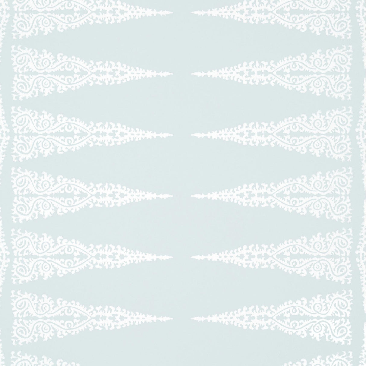 Anna French ELLERY STRIPE White on Soft Blue Wallpaper