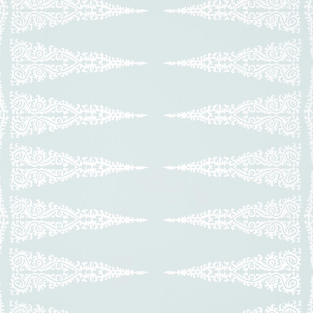 Anna French ELLERY STRIPE White on Soft Blue Wallpaper