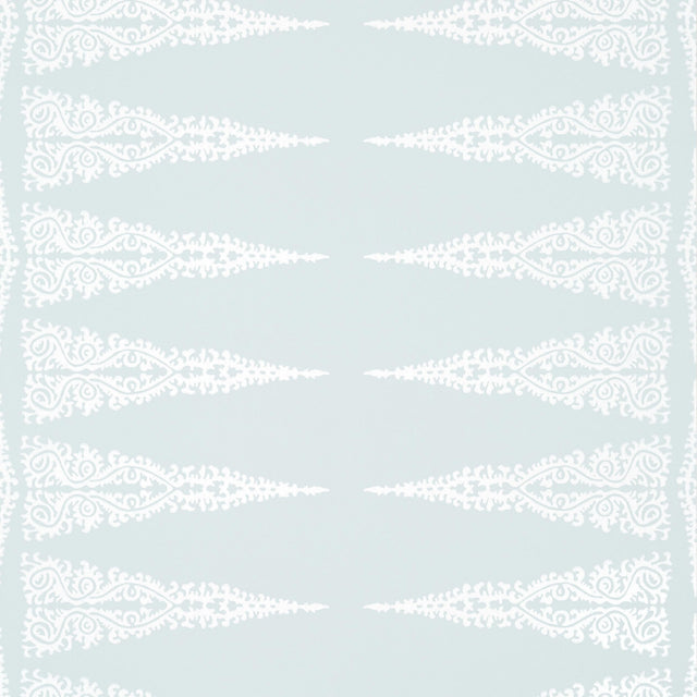 Anna French Ellery Stripe White On Soft Blue Wallpaper