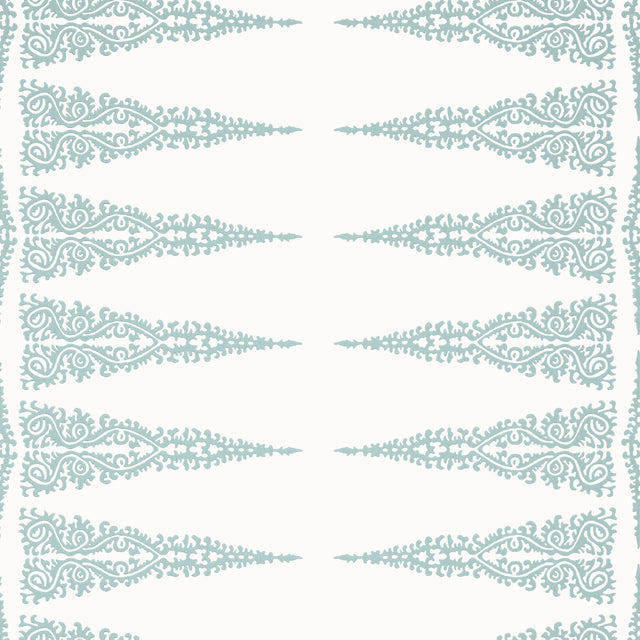 Anna French ELLERY STRIPE Robin's Egg on White Wallpaper