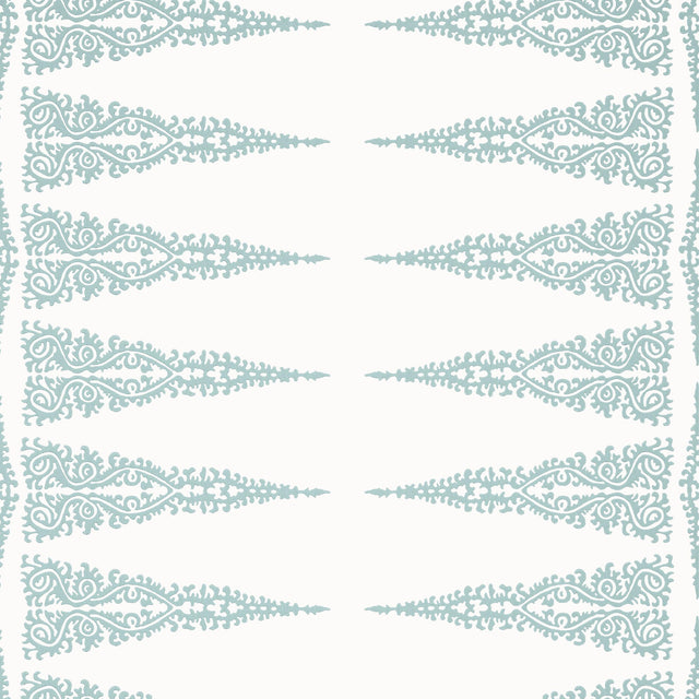 Anna French Ellery Stripe Robin'S Egg On White Wallpaper