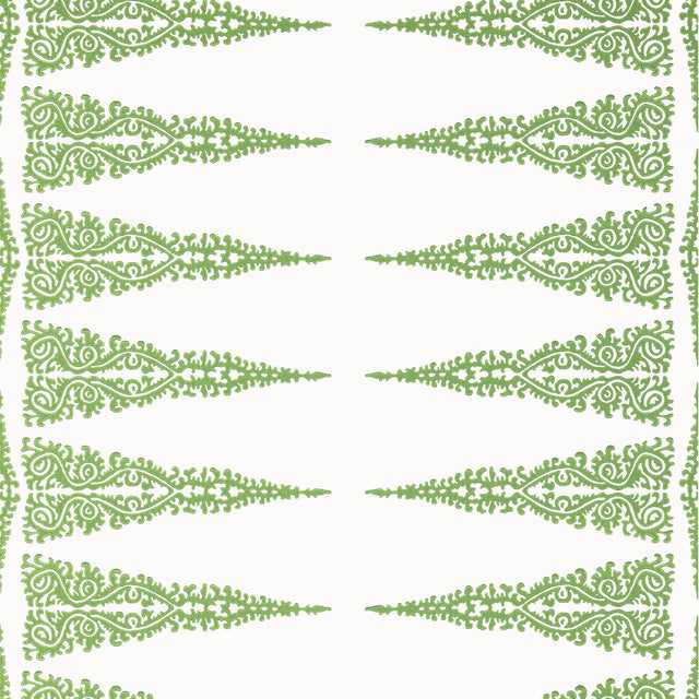 Anna French ELLERY STRIPE Kelly on White Wallpaper