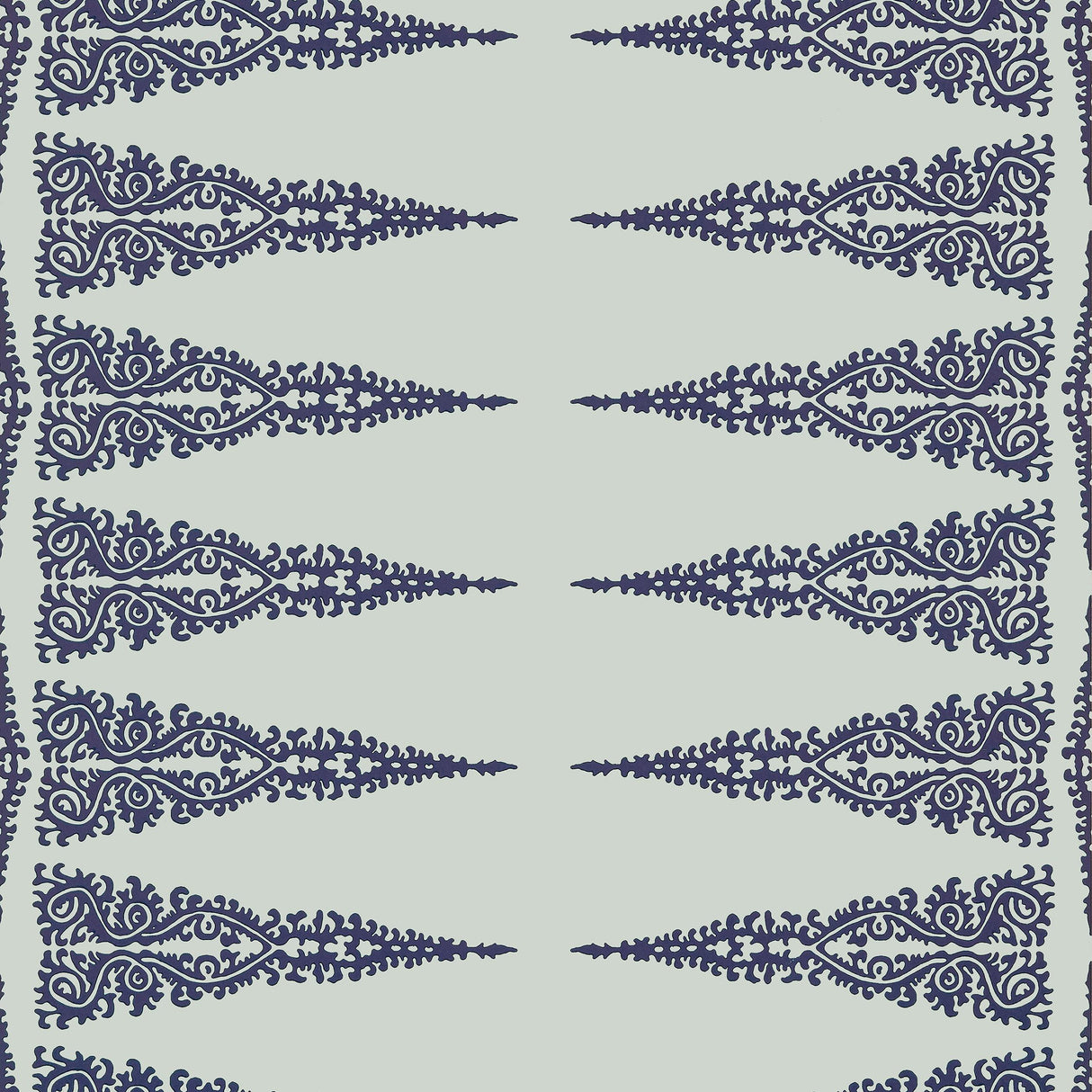 Anna French Ellery Stripe Navy On Soft Teal Wallpaper