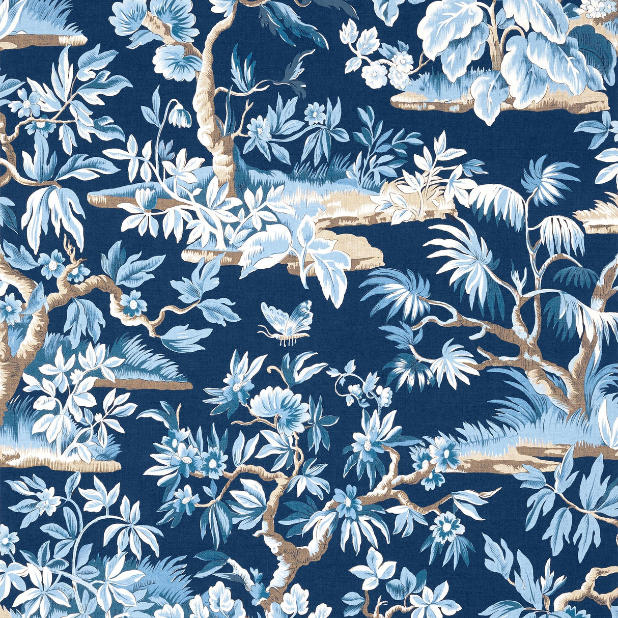 Anna French ELWOOD Navy Wallpaper