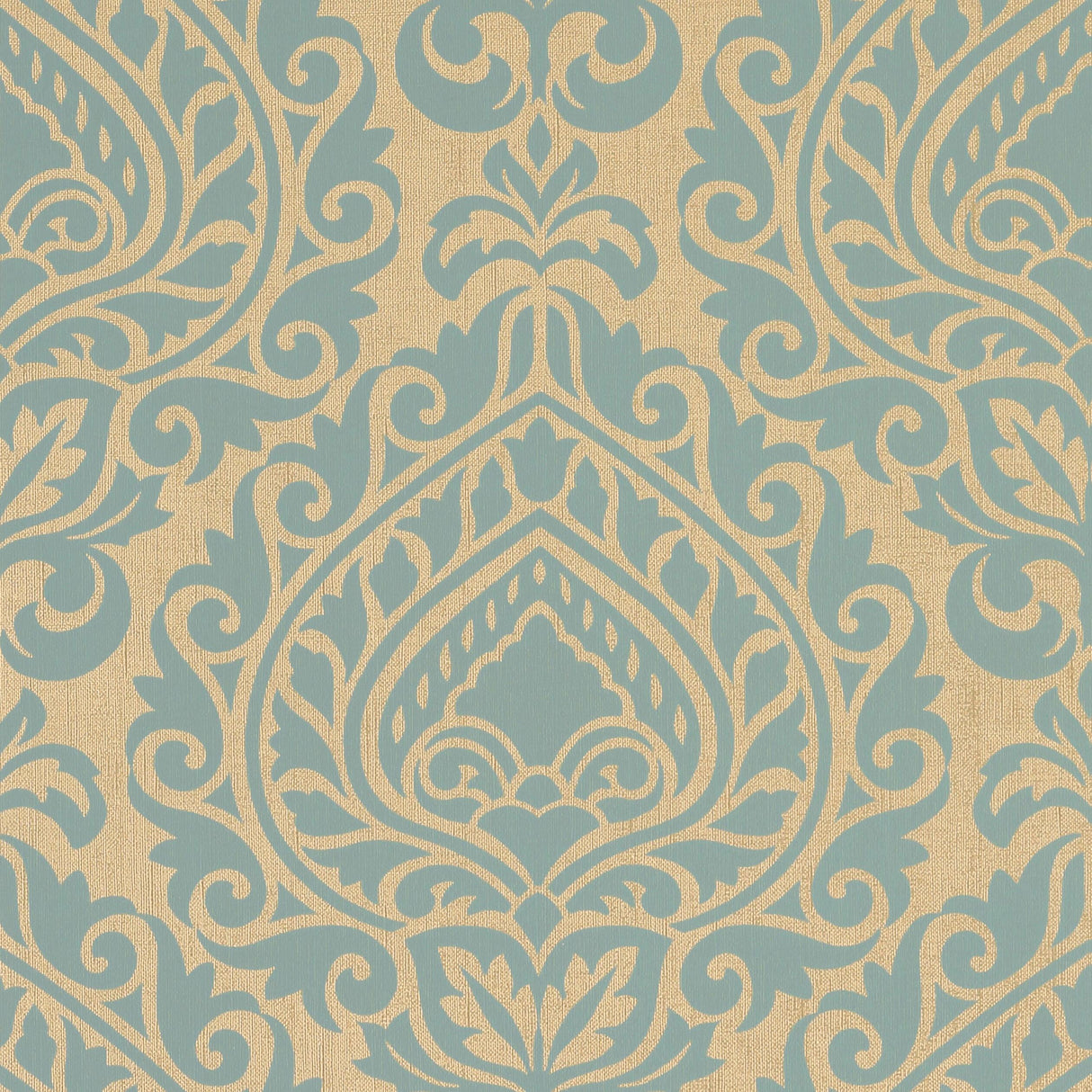 Anna French Annette Aqua On Metallic Champagne Wallpaper