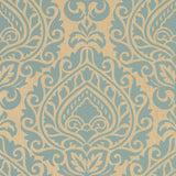 Anna French Annette Aqua On Metallic Champagne Wallpaper