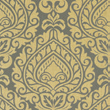 Anna French Annette Metallic Gold On Smoke Wallpaper