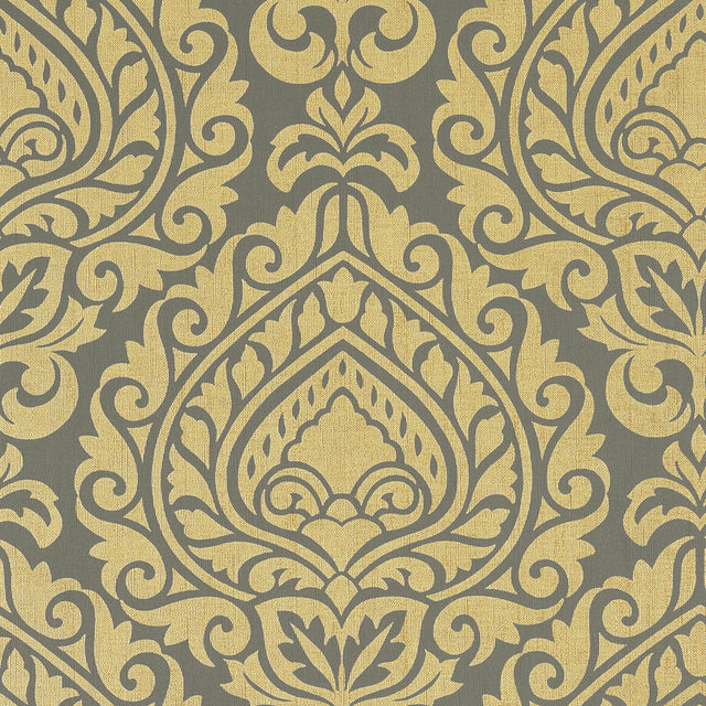 Anna French Annette Metallic Gold On Smoke Wallpaper
