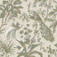 Anna French PEACOCK TOILE Green on Natural Wallpaper