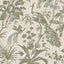 Anna French Peacock Toile Green On Natural Wallpaper
