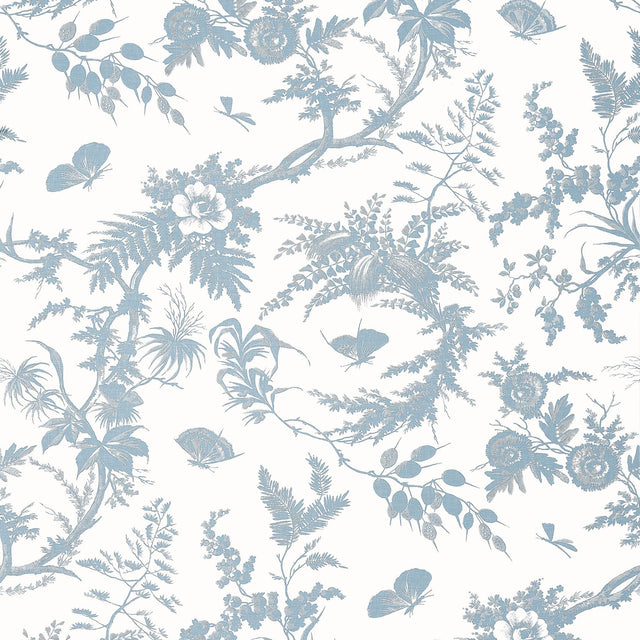 Anna French NEWLANDS TOILE Soft Blue Wallpaper