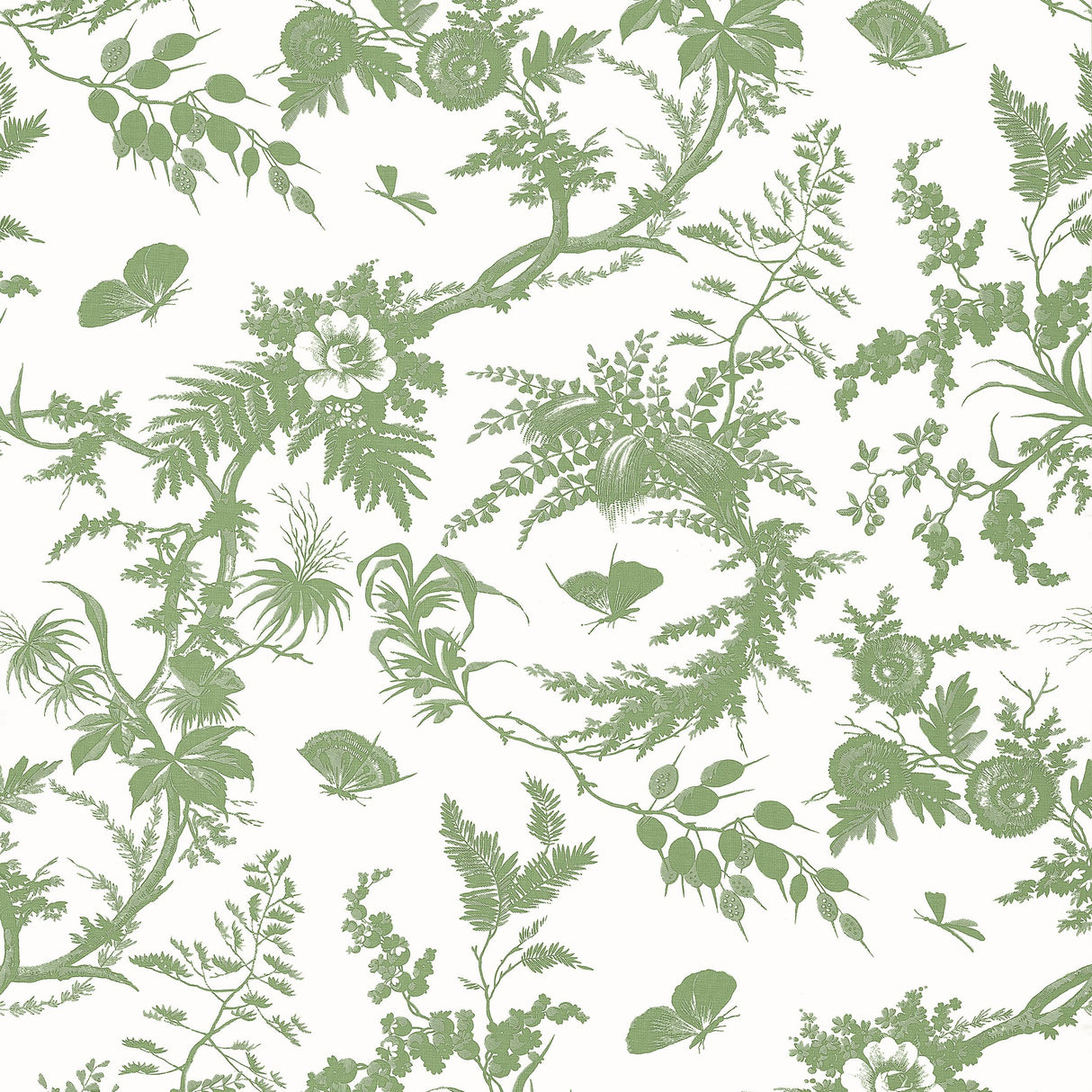 Anna French Newlands Toile Green Wallpaper