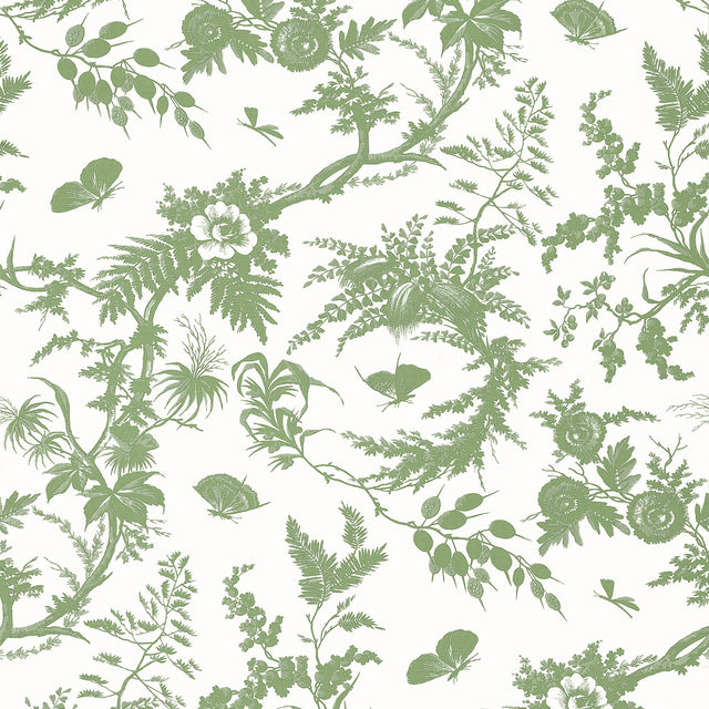 Anna French Newlands Toile Green Wallpaper