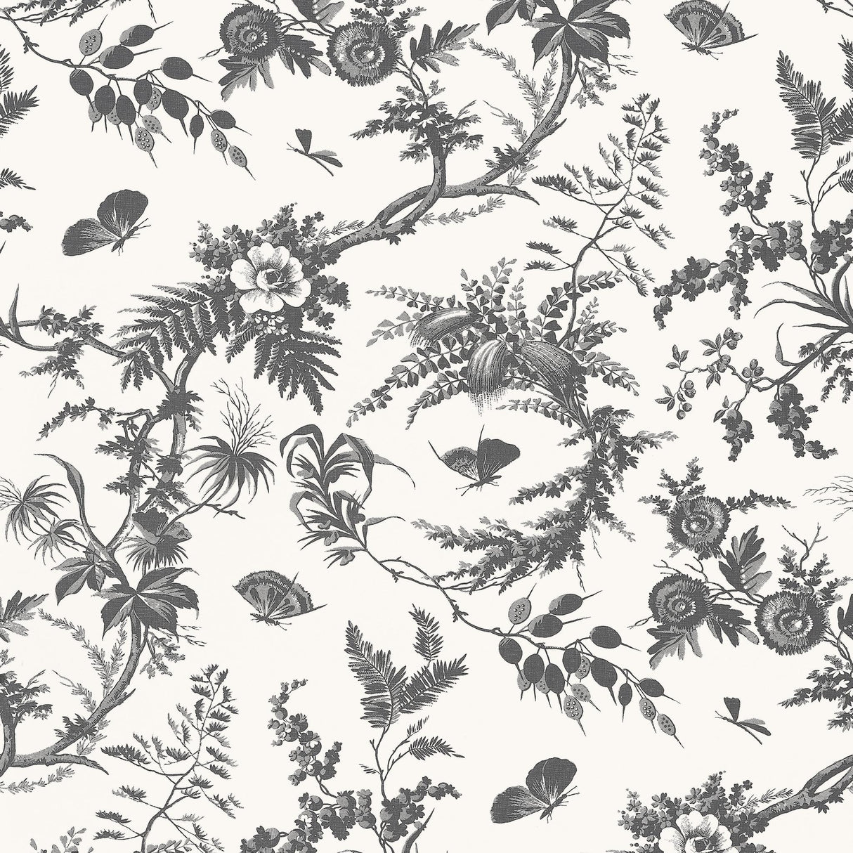Anna French NEWLANDS TOILE Black Wallpaper