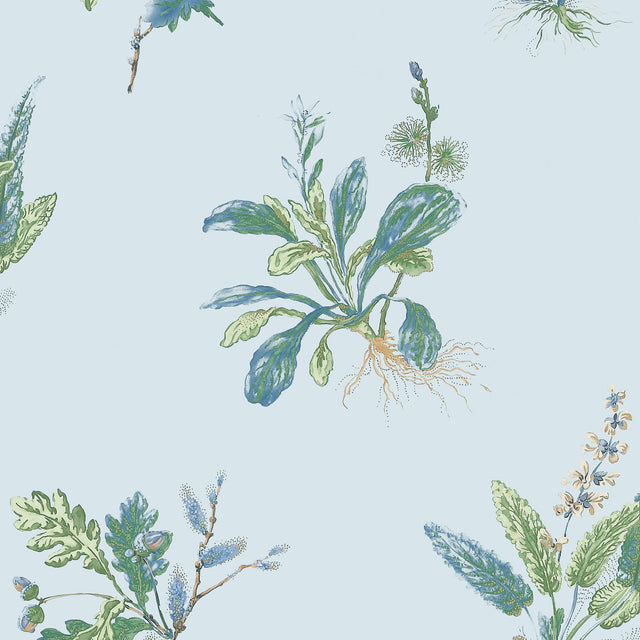 Anna French WOODLAND Blue and Green Wallpaper