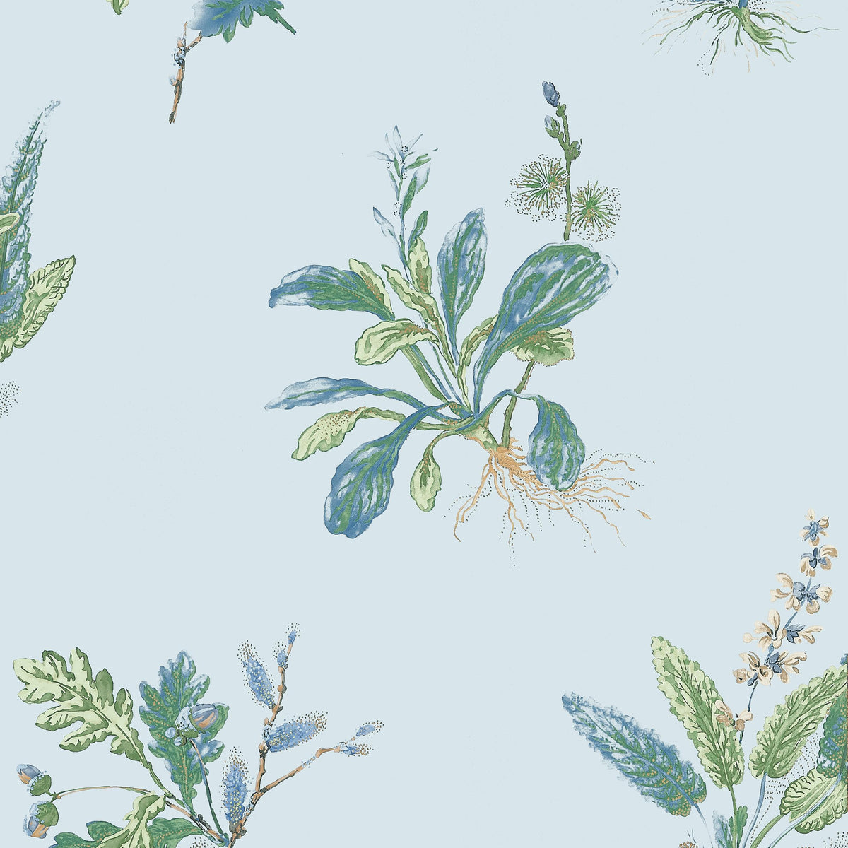 Anna French Woodland Blue And Green Wallpaper