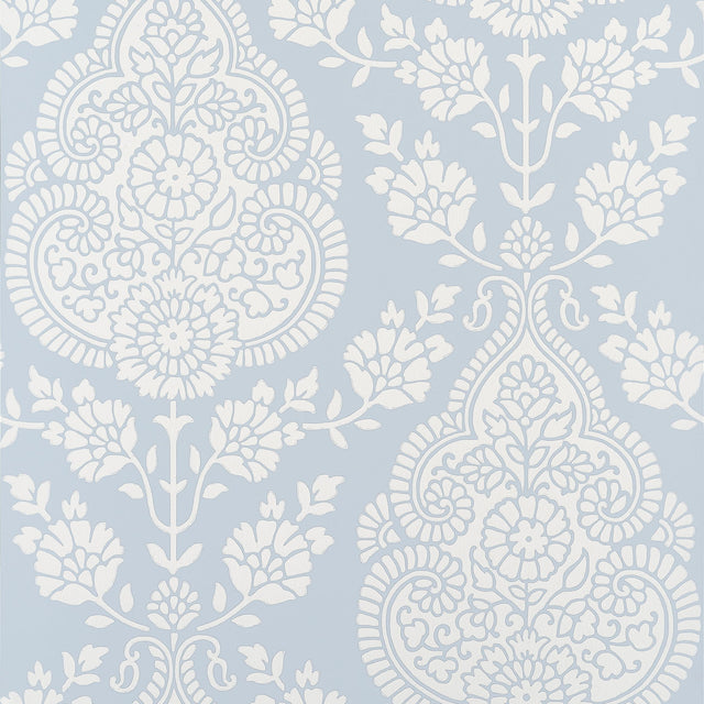 Anna French Balmuccia Damask Soft Blue Wallpaper