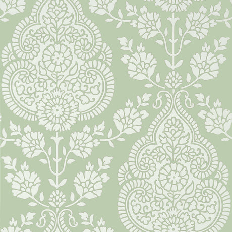 Anna French BALMUCCIA DAMASK Soft Green Wallpaper