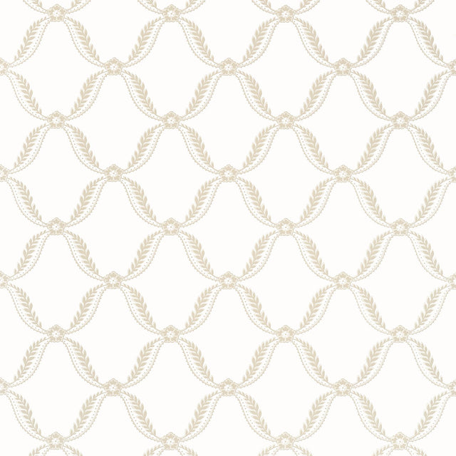Anna French TATE TRELLIS Beige Wallpaper