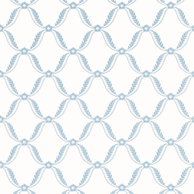 Anna French Tate Trellis Soft Blue Wallpaper