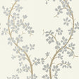 Anna French St. Albans Grove Silver On Cream Wallpaper