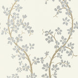 Anna French St. Albans Grove Silver On Cream Wallpaper