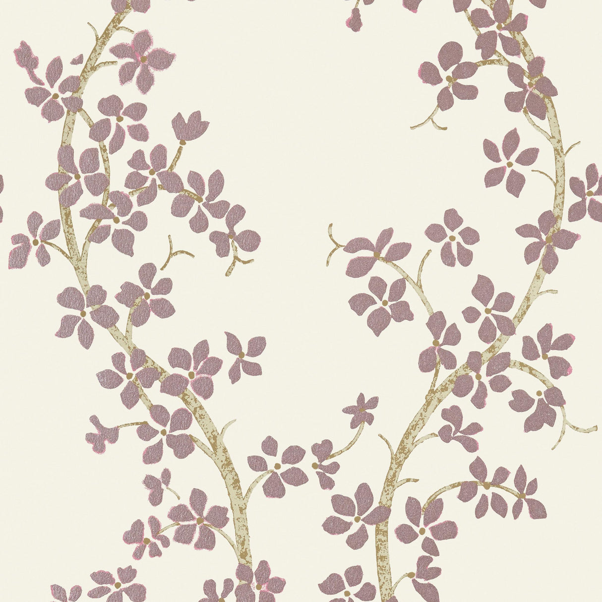 Anna French St. Albans Grove Pink On Ivory Wallpaper