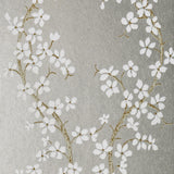 Anna French St. Albans Grove White And Silver Wallpaper