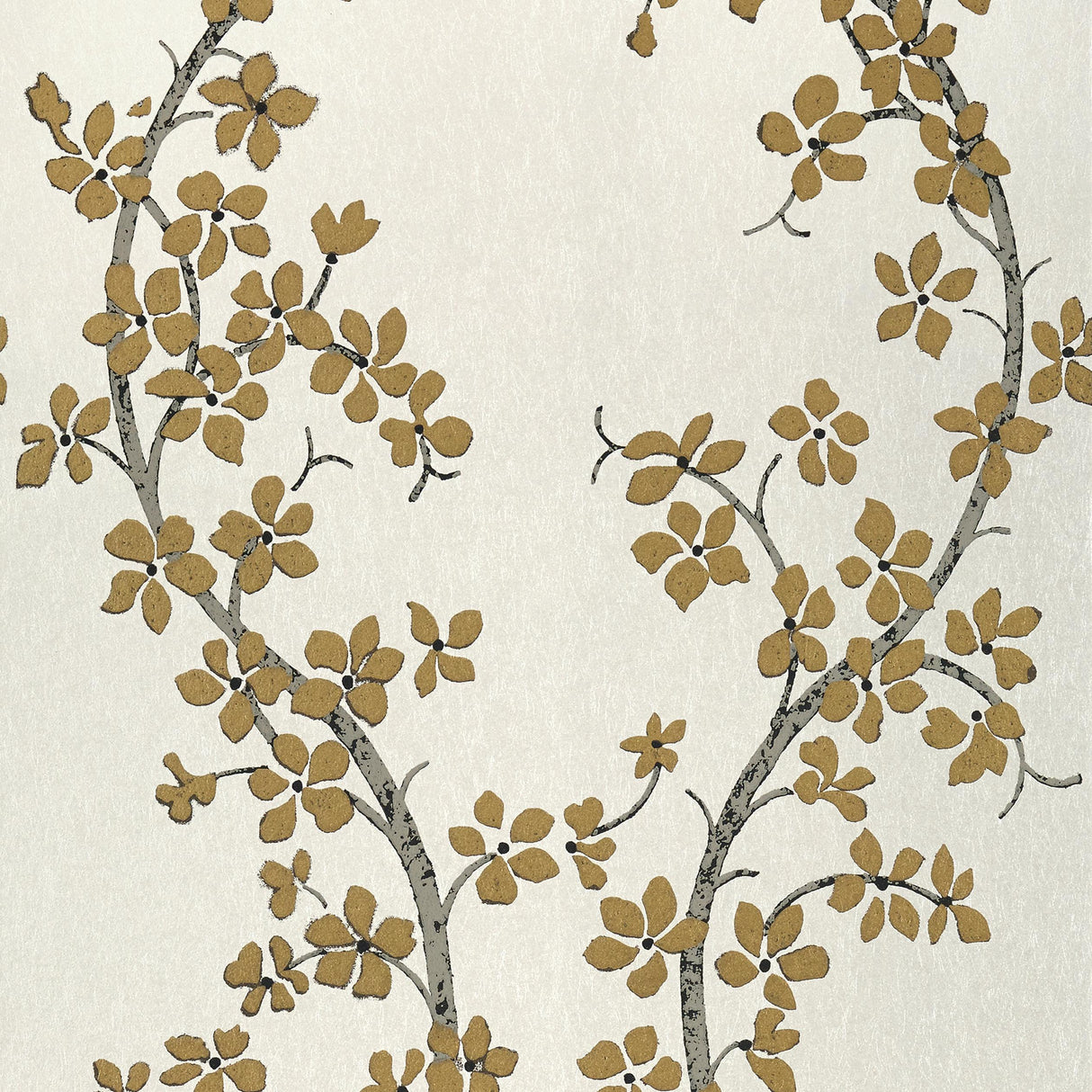 Anna French St. Albans Grove Metallic Gold On Pearl Wallpaper