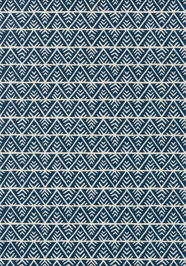 Anna French JULES Navy on Flax Wallpaper
