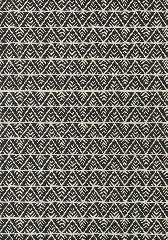 Anna French JULES Black on Flax Wallpaper