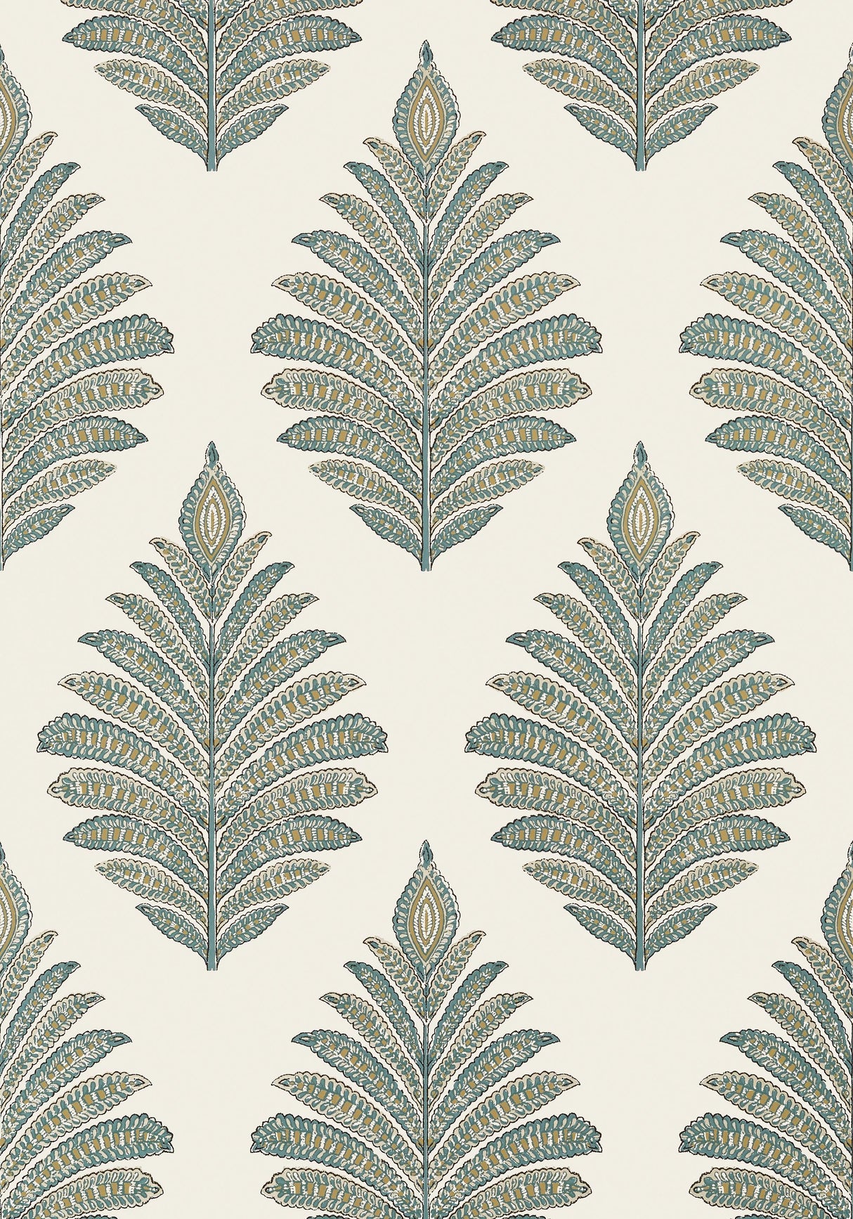 Anna French PALAMPORE LEAF Robin's Egg and Beige Wallpaper